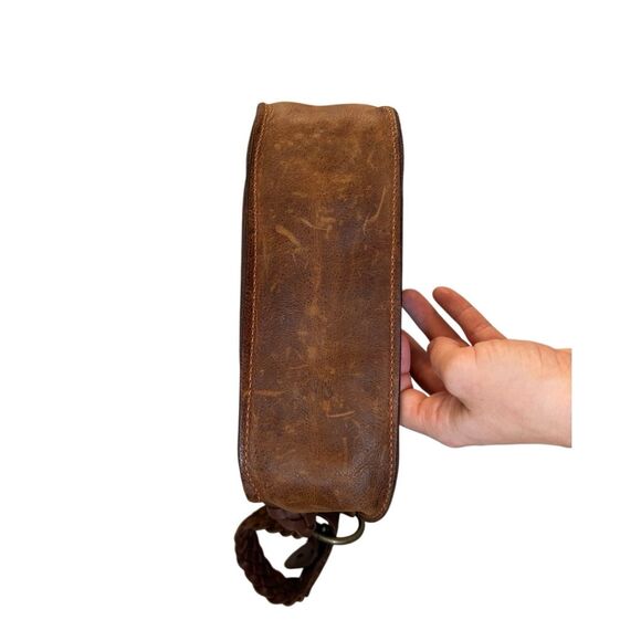 Cuddigan Leather Day Tripper Crossbody Bag Purse Brown - Picture 3 of 16